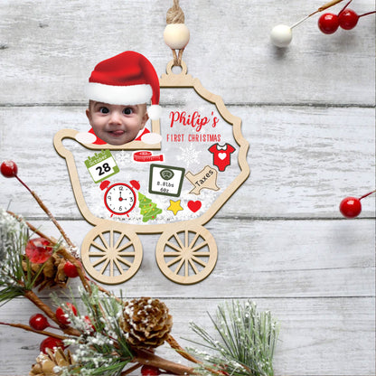 Personalized Photo Baby First Christmas Ornament, Custom Photo Baby Ornament, Custom Baby Face Ornament, Photo Baby Christmas Ornament, 2024 Xmas Gift