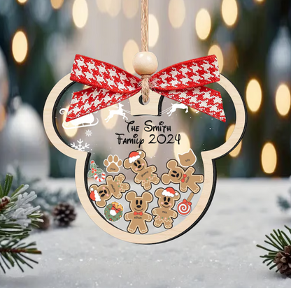 Personalized Gingerbread Family Ornament 2024, 4D Customized Cookie Ornament Gift, Custom Family Christmas Ornament