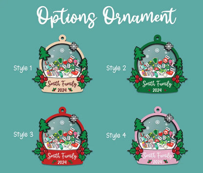 Family and Pet Ornaments, Personalized Stocking Family Shaker Ornament, Custom Family Christmas Ornament 2024, 4D Shaker Christmas Ornament