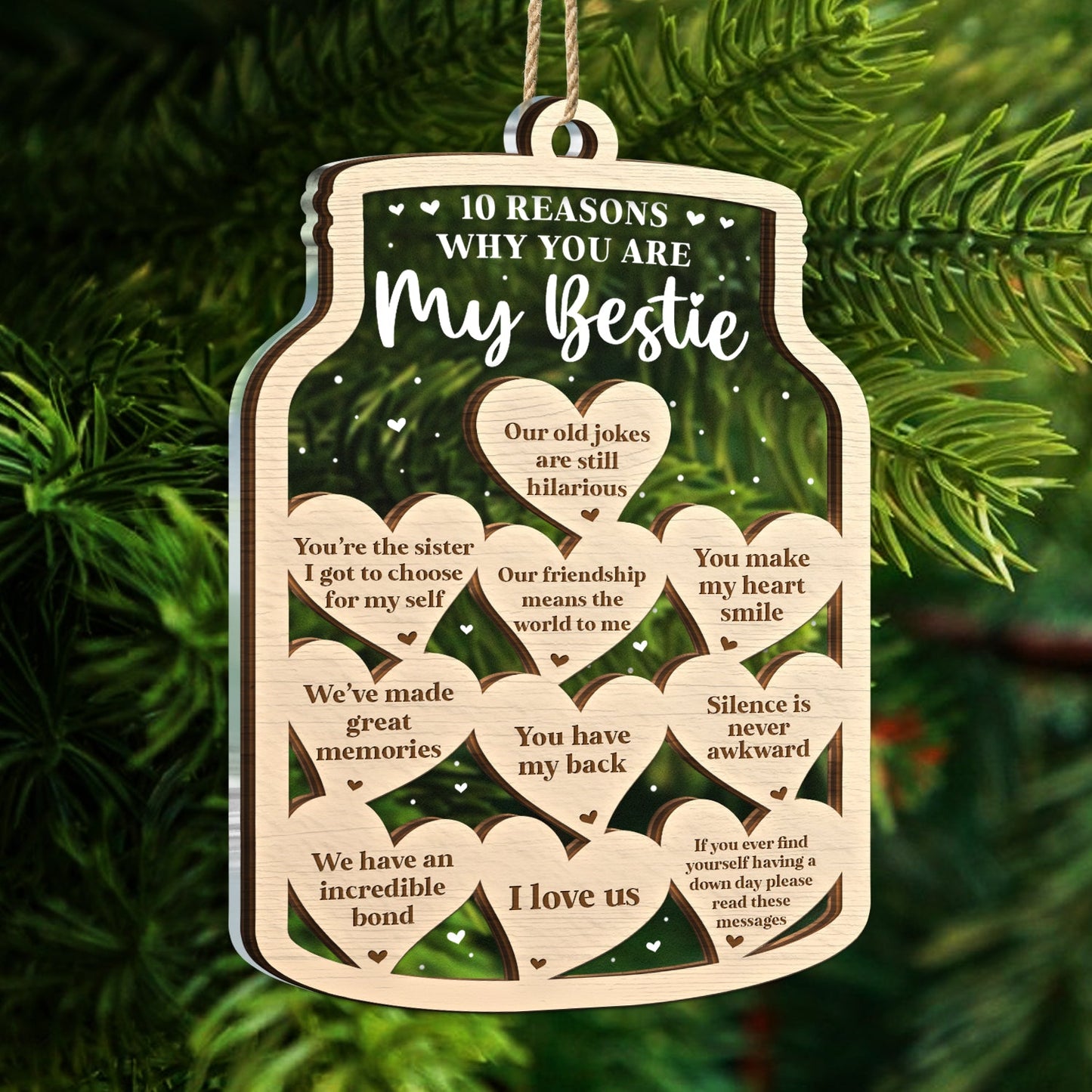 Christmas Reasons You Are My Besties - Gift For Besties - Personalized 2-Layered Mix Ornament