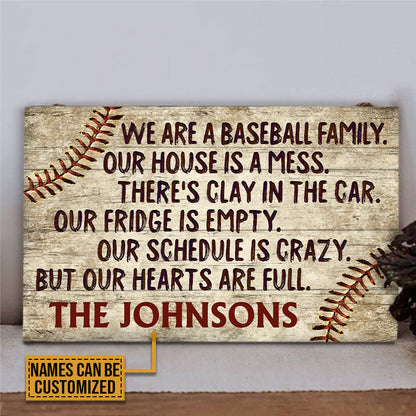 Personalized Baseball Our Home Is A Mess Customized Wood Rectangle Sign