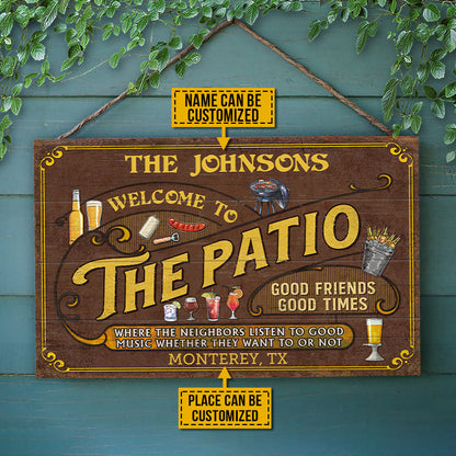 Personalized Patio Grilling Listen To The Good Music Custom Wood Rectangle Sign