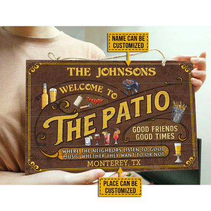 Personalized Patio Grilling Listen To The Good Music Custom Wood Rectangle Sign